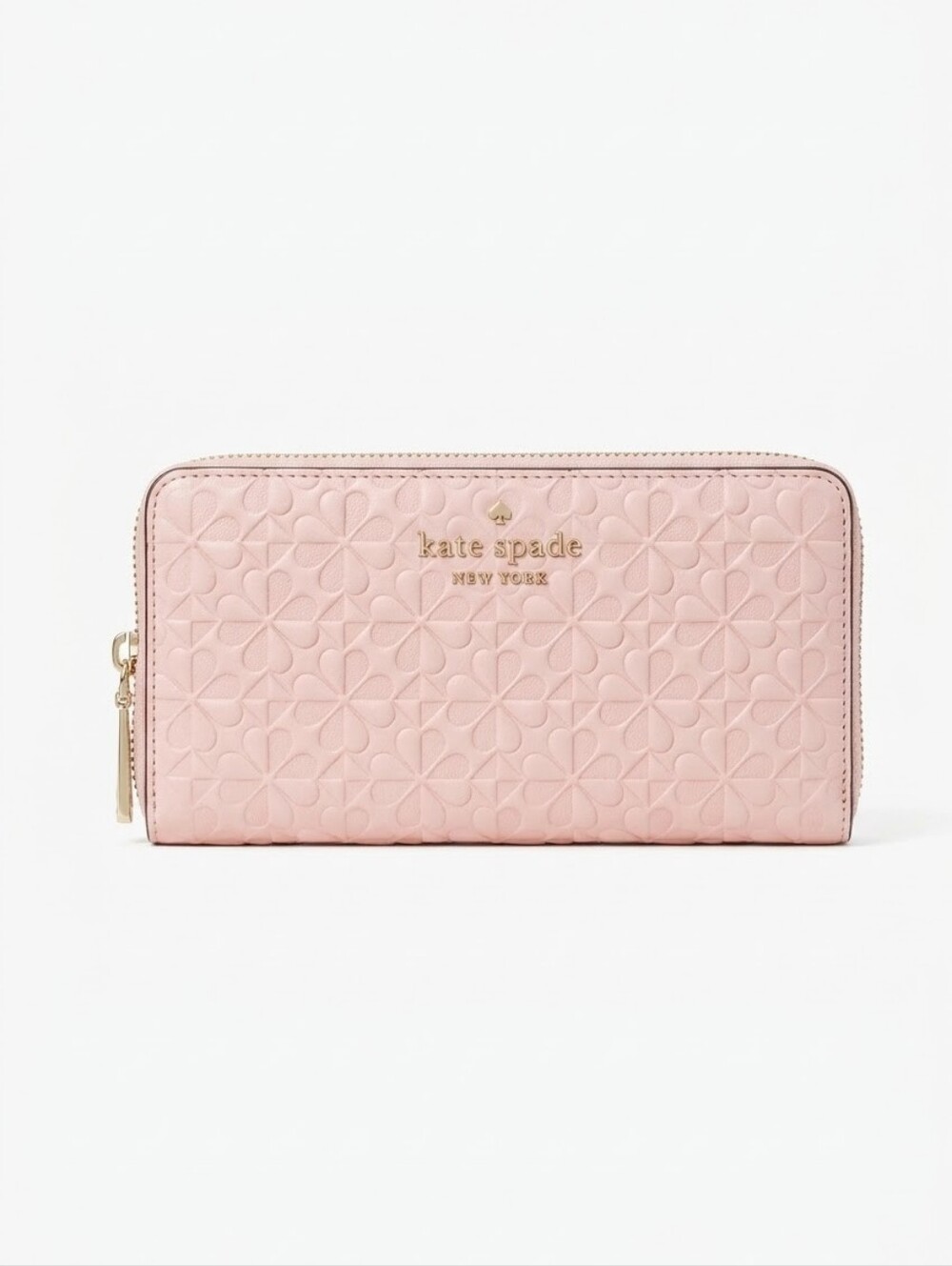 kate spade Hollie Spade Clover Geo Emboss Large Continental Wallet In Blush Pink